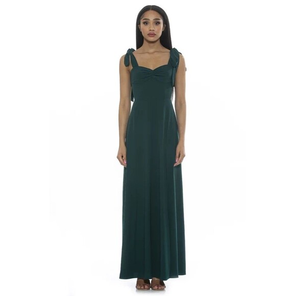 Women's Alexia Admor Arya Sweetheart Tie Strap Maxi Dress In Green Size 4 - Picture 1 of 12